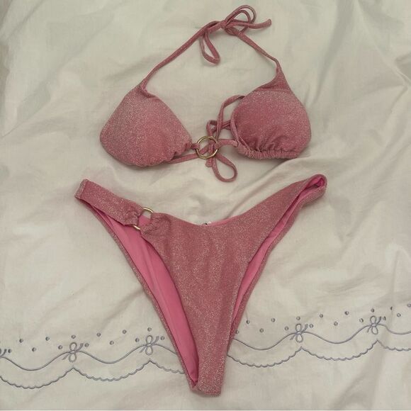 Princess Polly Pink Shimmer Bikini Set - Picture 1 of 5